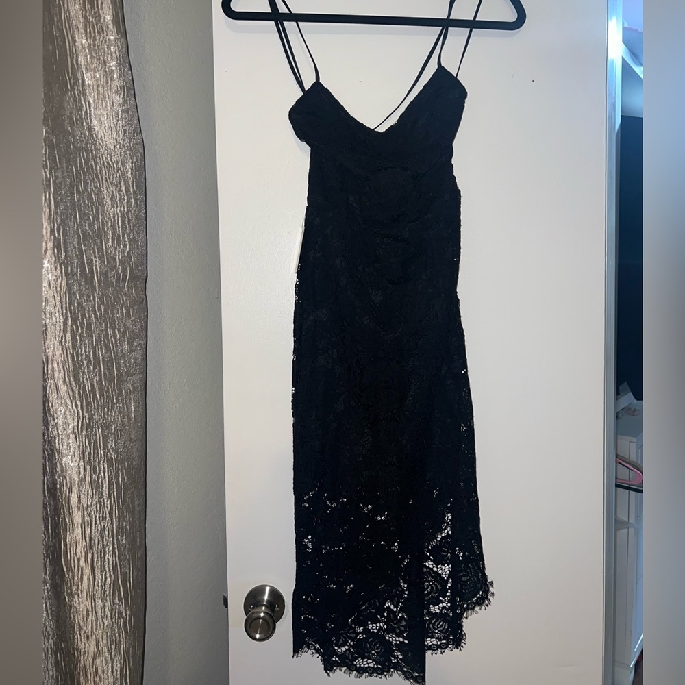 Black lace Express midi dress